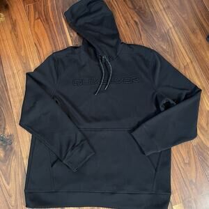 Quiksilver Sweatshirt Hoodie Embossed Gridliner Mens Black Size XL